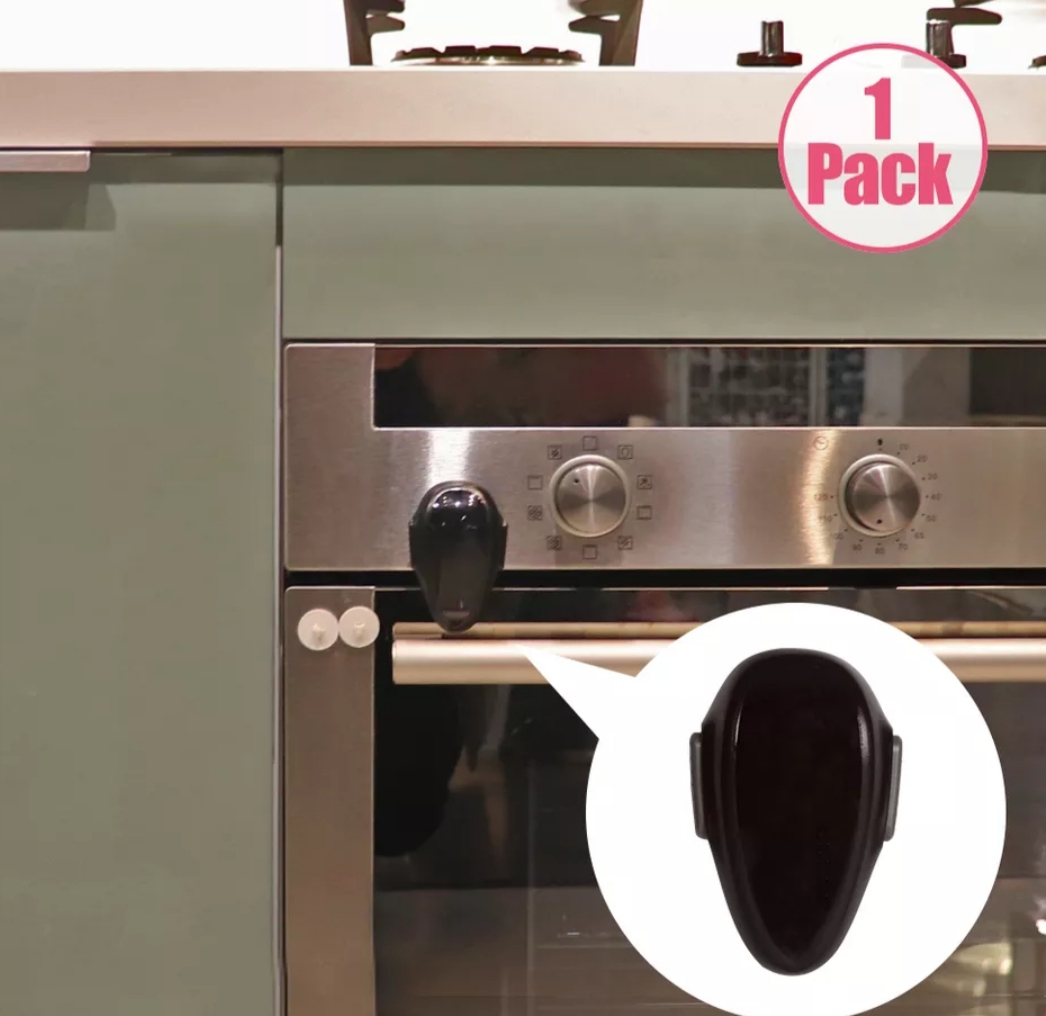 Side button safety oven lock