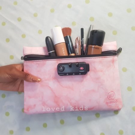 Waterproof makeup bag with combination lock