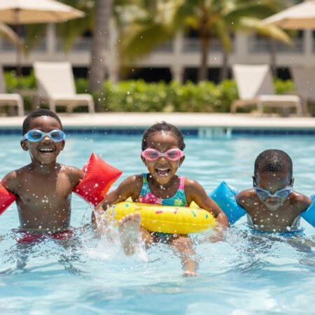 Swimming goggles and ear plugs for kids